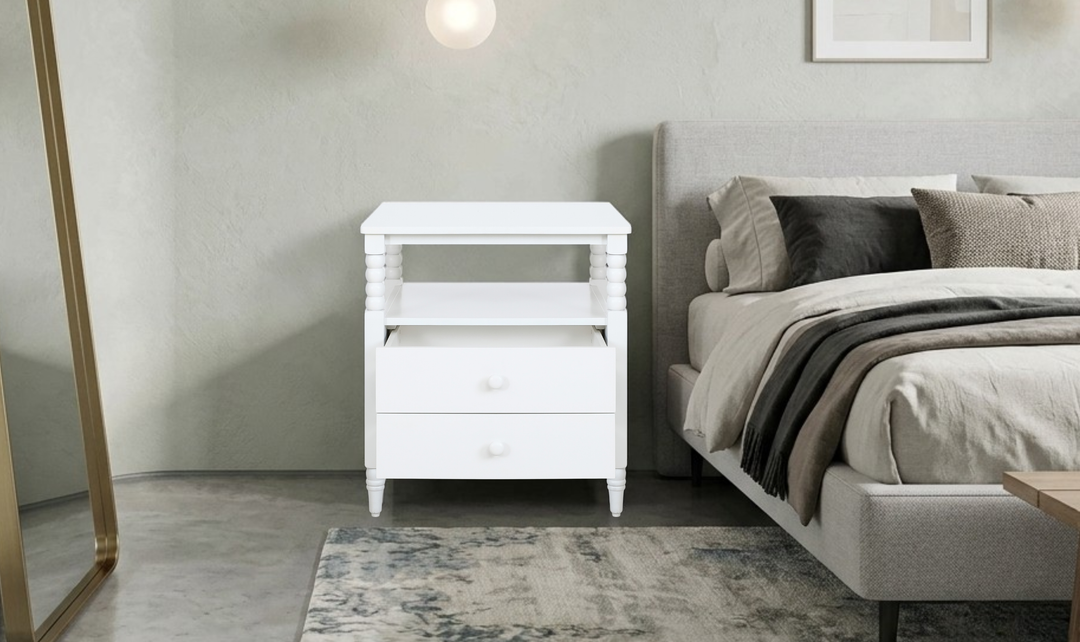 Homestyles Spindle 2 Drawer Wooden Nightstand