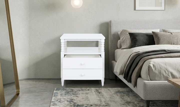Homestyles Spindle 2 Drawer Wooden Nightstand