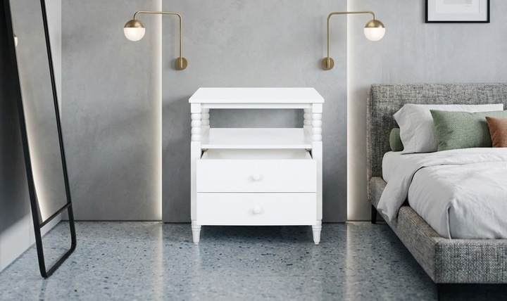 Homestyles Spindle 2 Drawer Wooden Nightstand