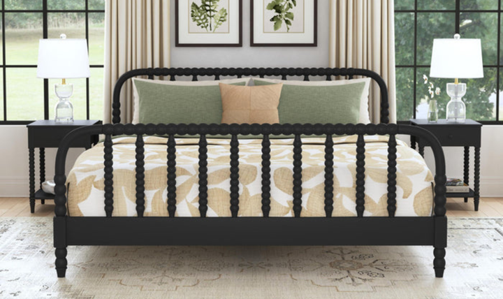 Homestyles Spindle Wooden Black King Bedroom Set-jennifer furniture