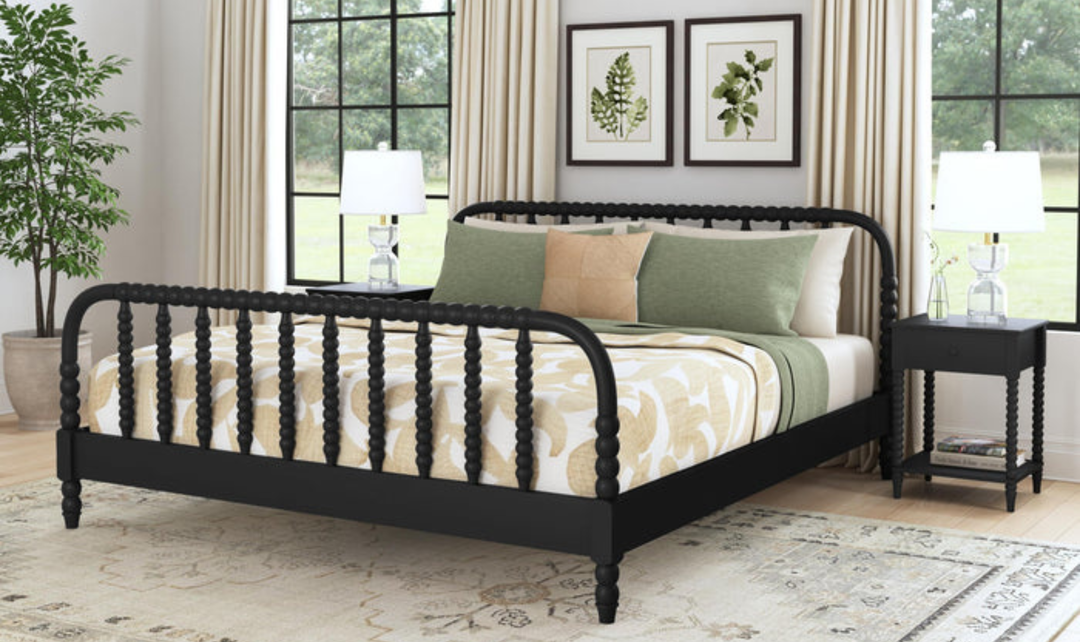 Homestyles Spindle Wooden Black King Bedroom Set-jennifer furniture