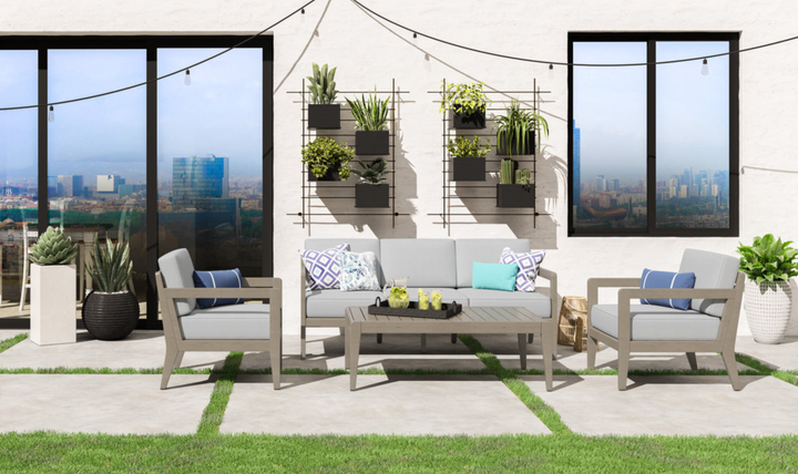 Homestyles Sustain 4-Piece Wooden Outdoor Sofa Set-jennifer furniture