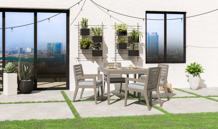 Homestyles Sustain Outdoor Dining Table and Four Armchairs