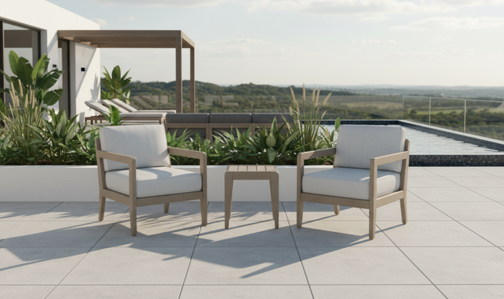 Homestyles Sustain Outdoor Lounge Armchair Pair and End Table-jennifer furniture