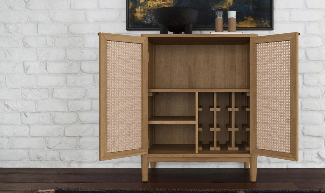 Homestyles Brentwood Adjustable Shelf Bar Cabinet-Jennifer