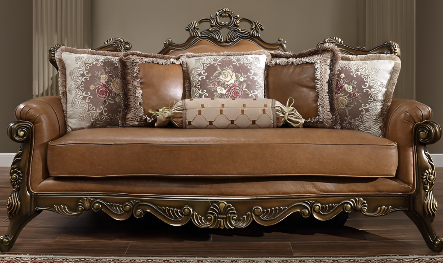 ジモティ来店特価!!!　3Dもみパーソナルチェア　ブラウン　J-386 Homeydesign Meyers 3 Pieces Brown Leather Living Room Set in