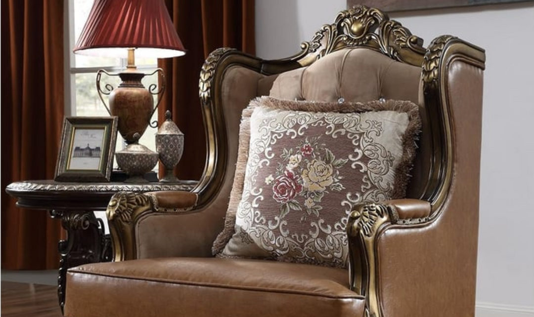 Homeydesign Meyers 3 Pieces Brown Leather Living Room Set in Homeydesign Meyers 3 Pieces Brown Leather Living Room Set in
