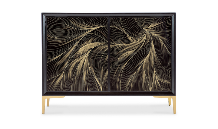 Hooker Furniture Living Room Melange Tevis Bluff Cocktail Table in Gold Finish-jennifer furniture