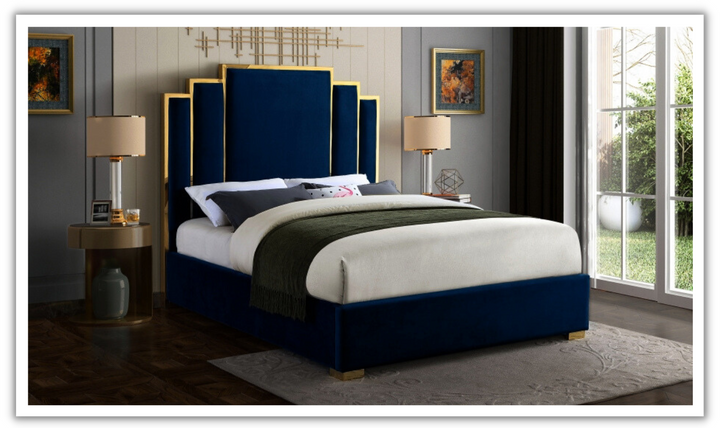 Hugo Velvet Bed-jennifer furniture