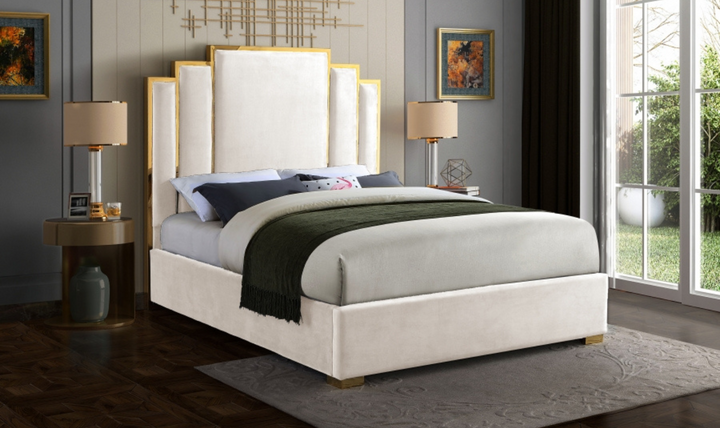 Hugo Velvet Bed-jennifer furniture