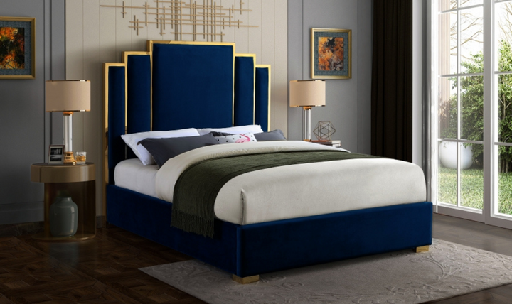Hugo Velvet Bed-jennifer furniture
