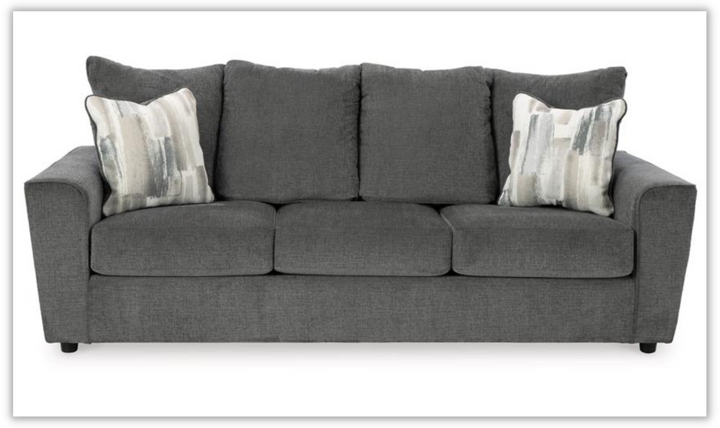 Stairatt Gray Fabric 3-seater Sofa with Slope Arm