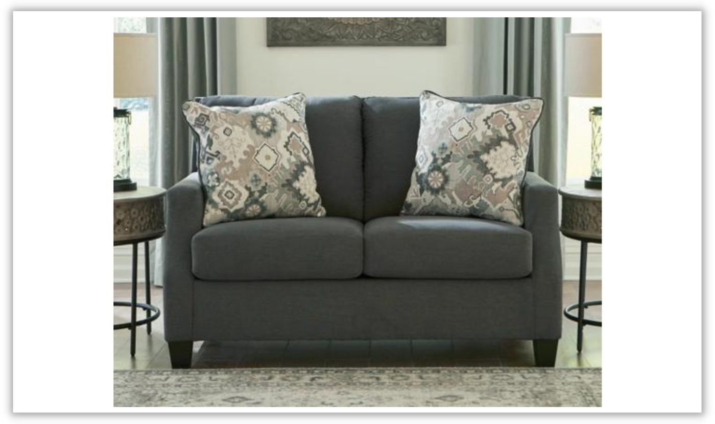 Bayonne 2-Piece Living Room Set in Charcoal