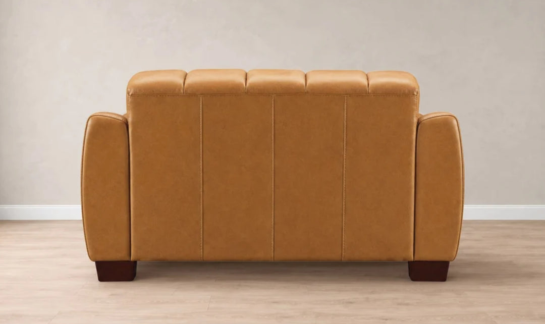 Hydeline Bayeaux Leather Loveseat With Sloped Arms-Jenniferfurniture
