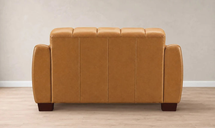 Hydeline Bayeaux Leather Loveseat With Sloped Arms-Jenniferfurniture