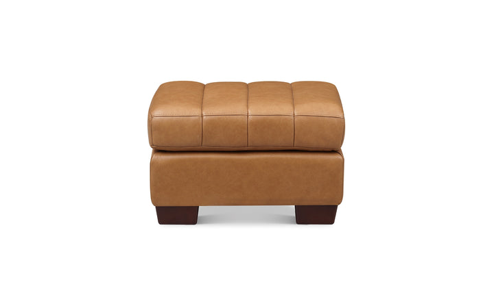 Hydeline Bayeaux Leather Ottoman-Jenniferfurniture