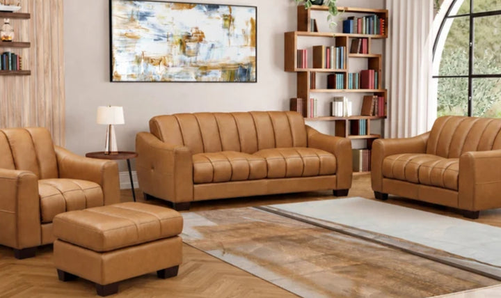 Hydeline Bayeaux Leather Sofa With Sloped Arms-Jenniferfurniture