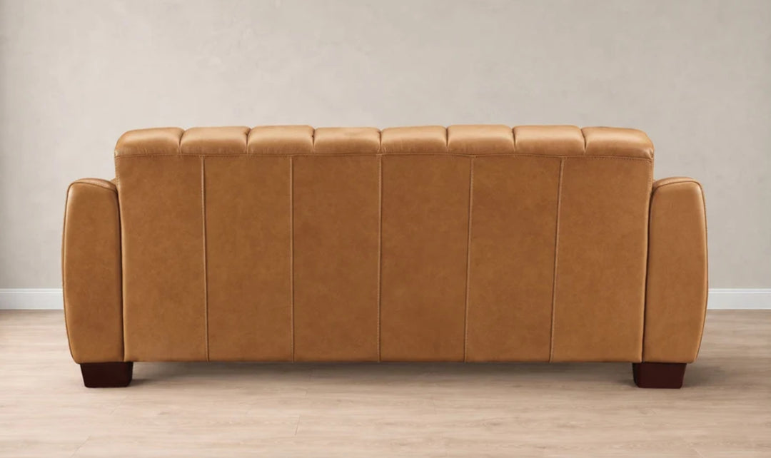 Hydeline Bayeaux Leather Sofa With Sloped Arms-Jenniferfurniture