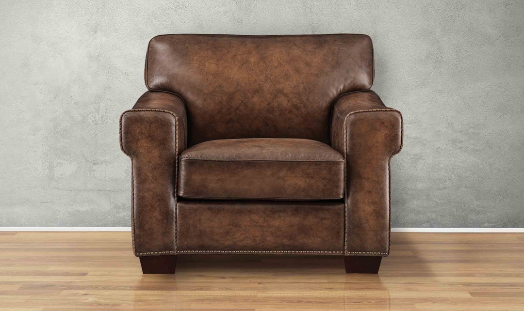 Hydeline Capri Leather Chair With Nailhead Trim-Jennier
