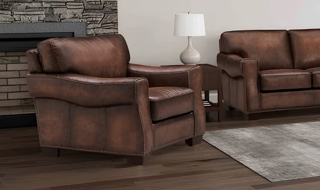 Hydeline Capri Leather Chair With Nailhead Trim-Jennier