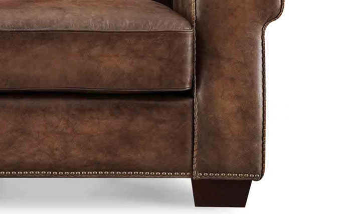 Hydeline Capri Leather Chair With Nailhead Trim-Jennier