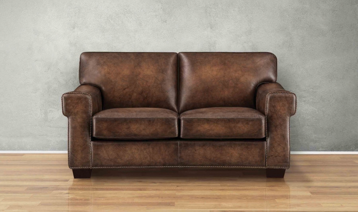 Hydeline Capri Leather Loveseat With Nailhead Trim