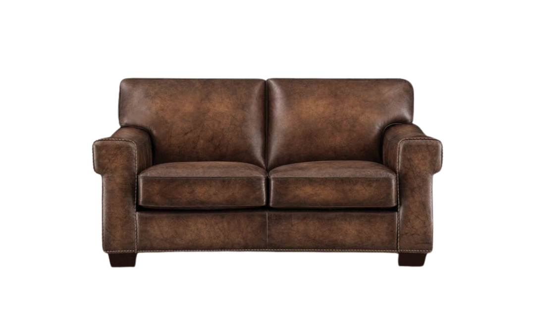 Hydeline Capri Leather Loveseat With Nailhead Trim