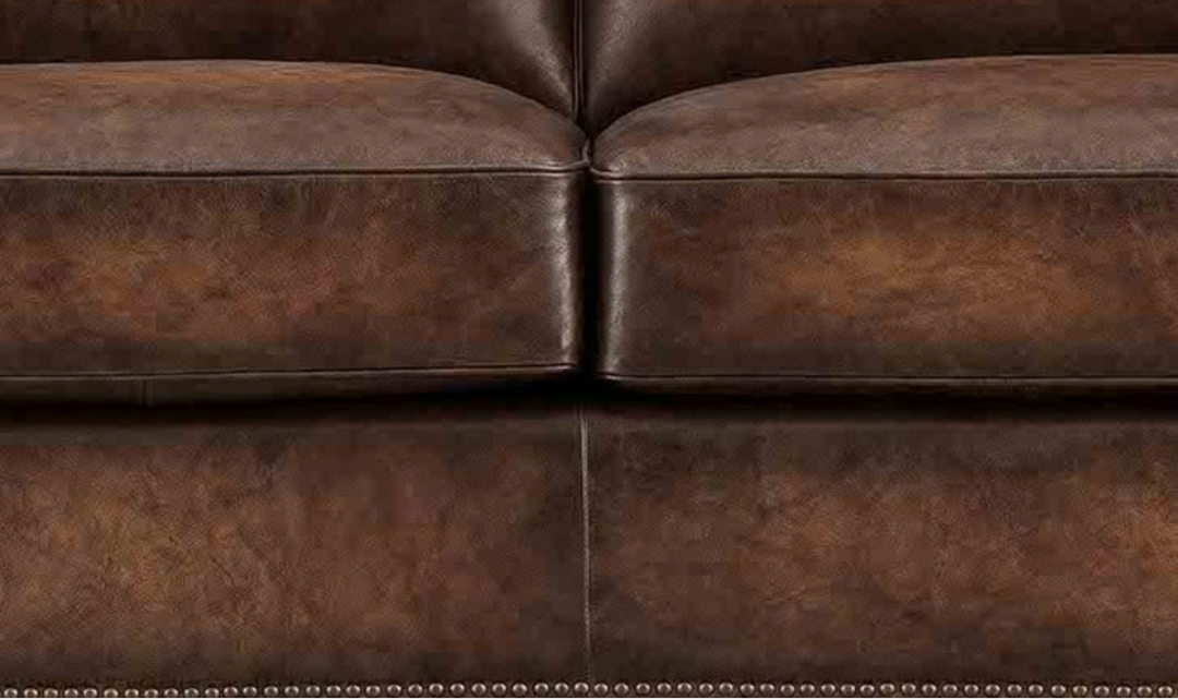 Hydeline Capri Leather Loveseat With Nailhead Trim