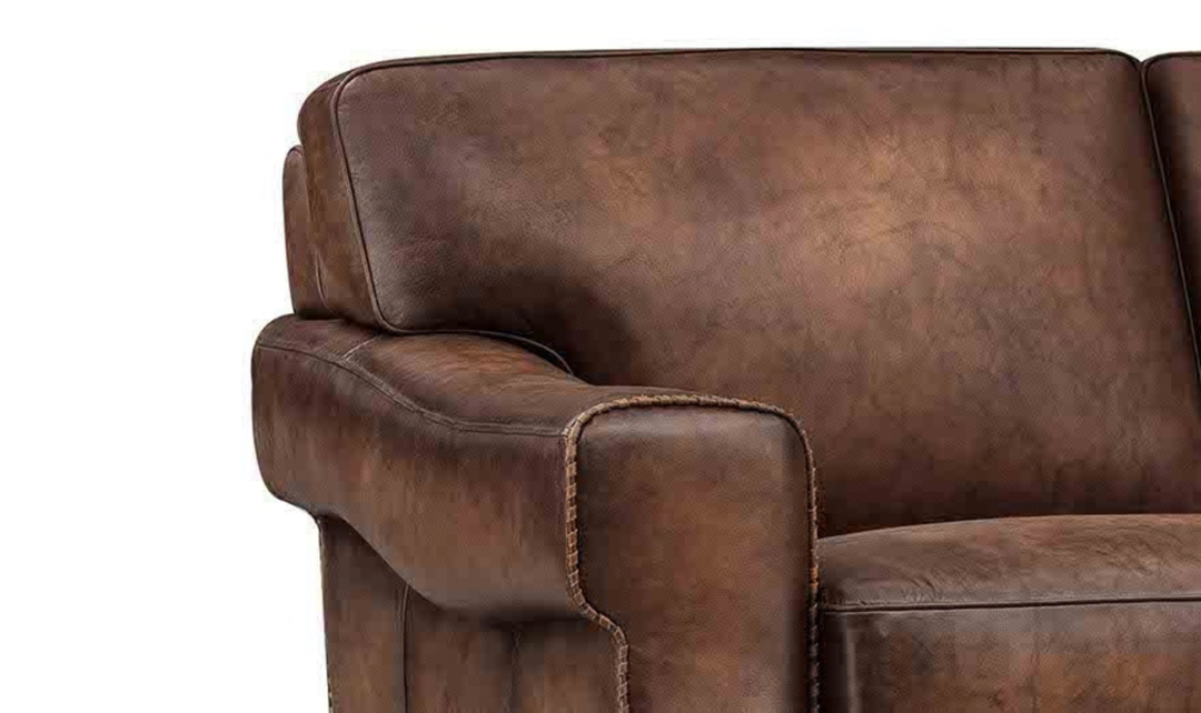 Hydeline Capri Leather Loveseat With Nailhead Trim