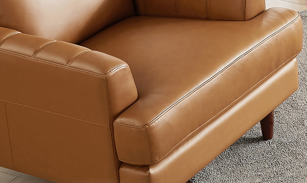 Hydeline Cassia Leather Chair With Recessed Arms