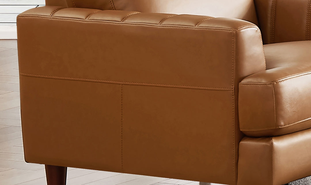 Hydeline Cassia Leather Chair With Recessed Arms
