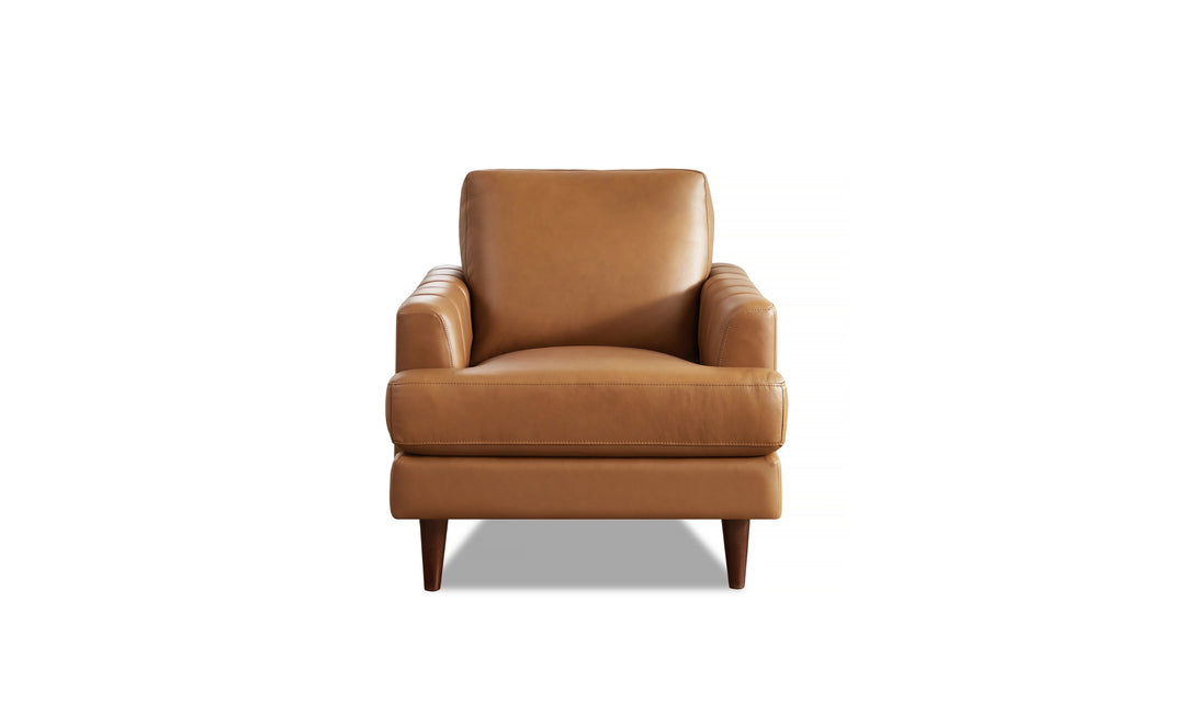 Hydeline Cassia Leather Chair With Recessed Arms