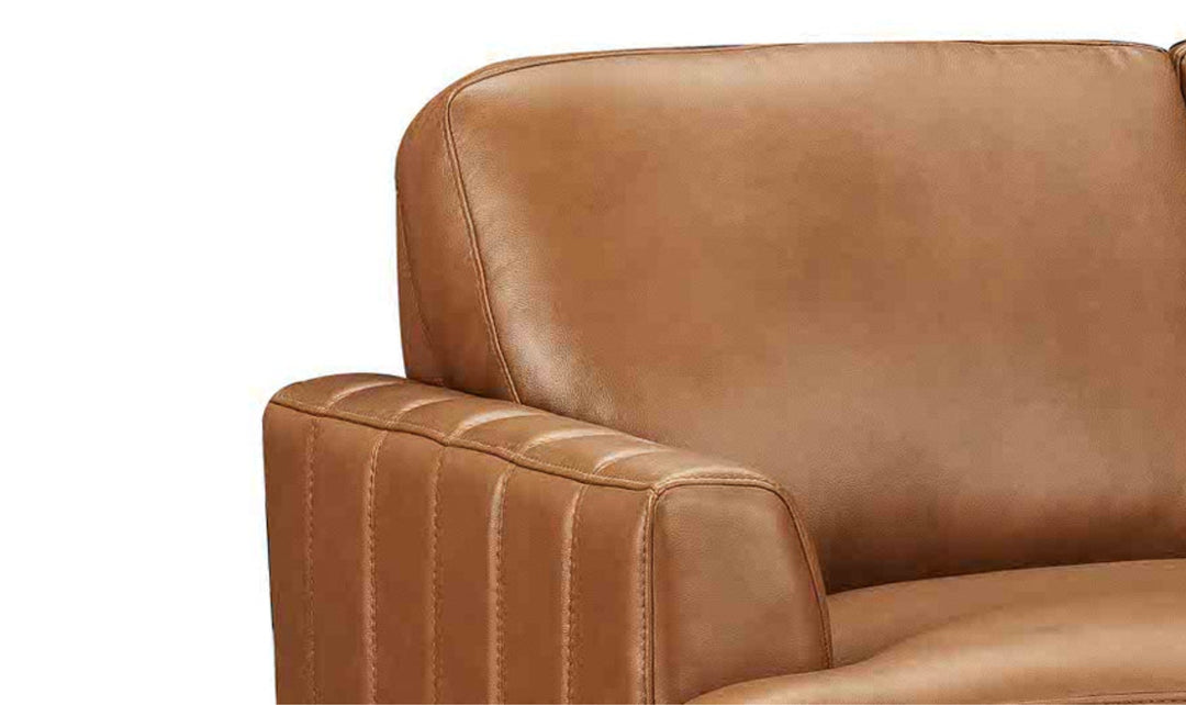 Hydeline Cassia Leather Chair With Recessed Arms