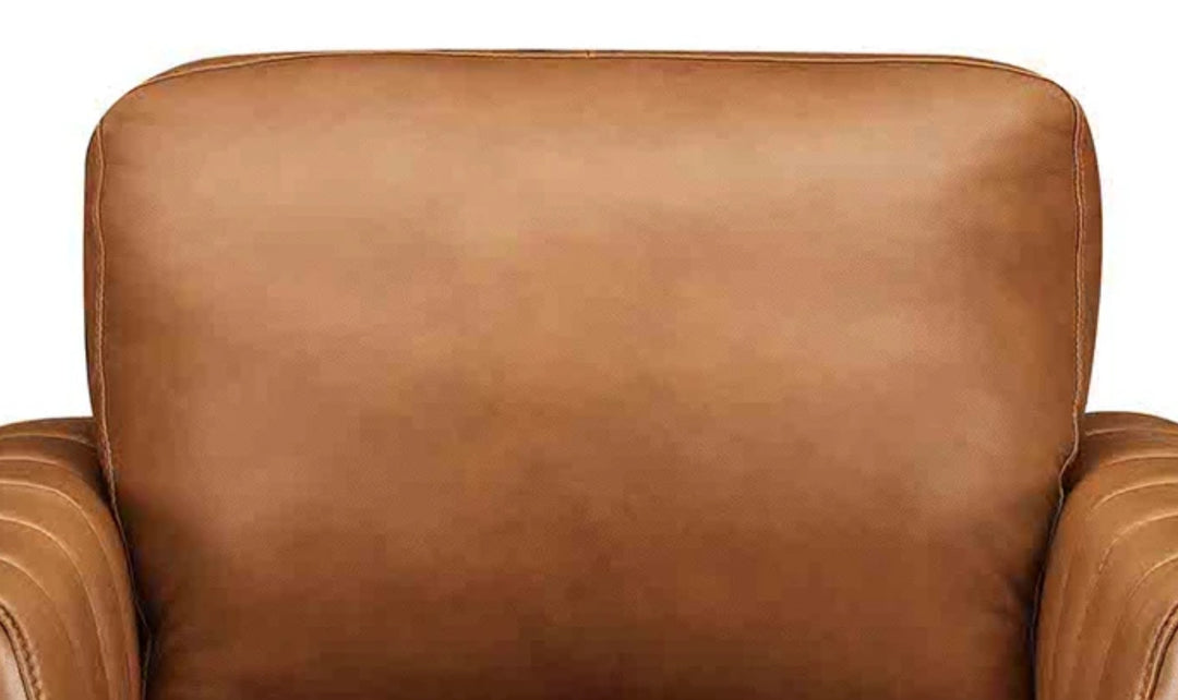 Hydeline Cassia Leather Chair With Recessed Arms