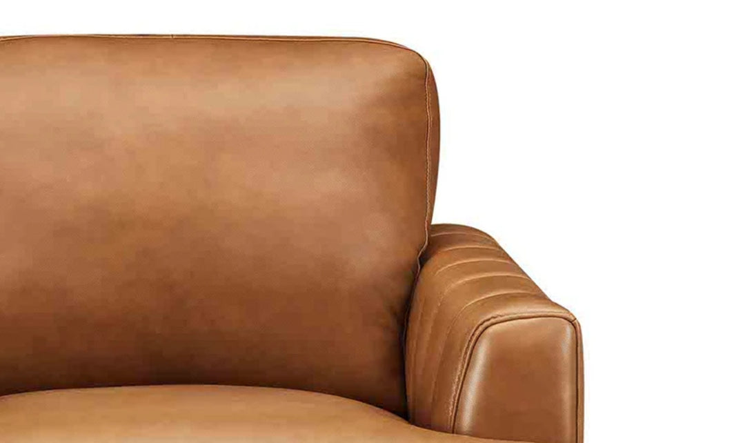 Hydeline Cassia Leather Chair With Recessed Arms