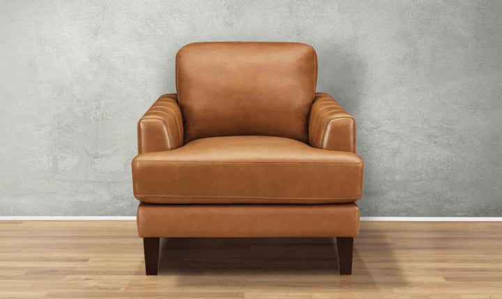 Hydeline Cassia Leather Chair With Recessed Arms