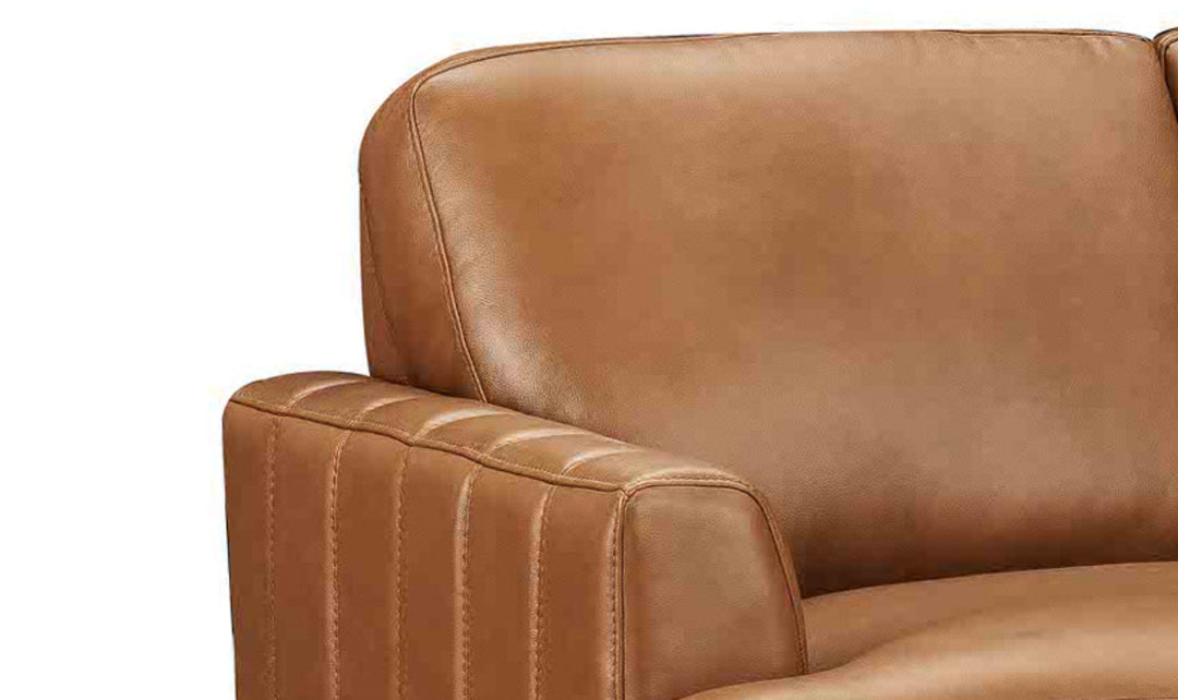 Hydeline Cassia Leather Sofa With With Recessed Arms-Jennifer Furniture