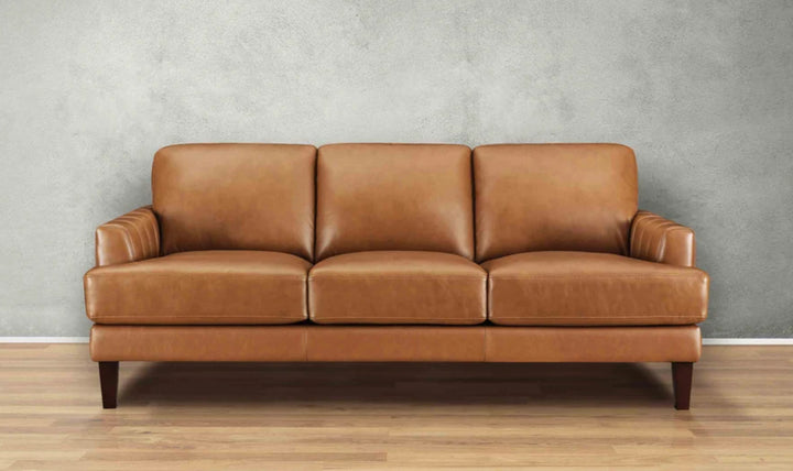 Hydeline Cassia Leather Sofa With With Recessed Arms-Jennifer Furniture