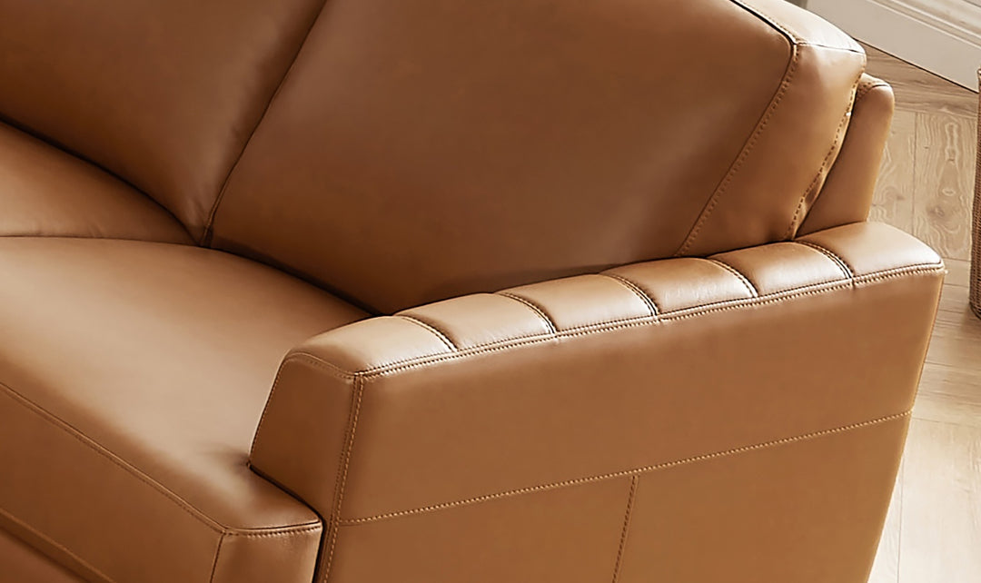Hydeline Cassia Leather Sofa With With Recessed Arms-Jennifer Furniture