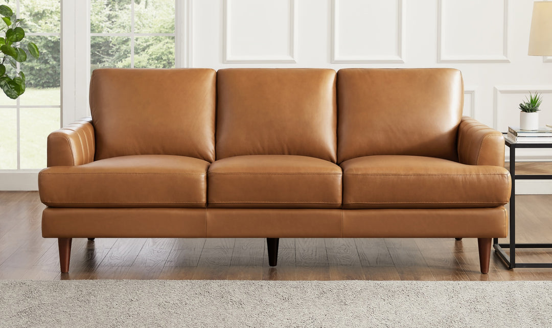 Hydeline Cassia Leather Sofa With With Recessed Arms-Jennifer Furniture