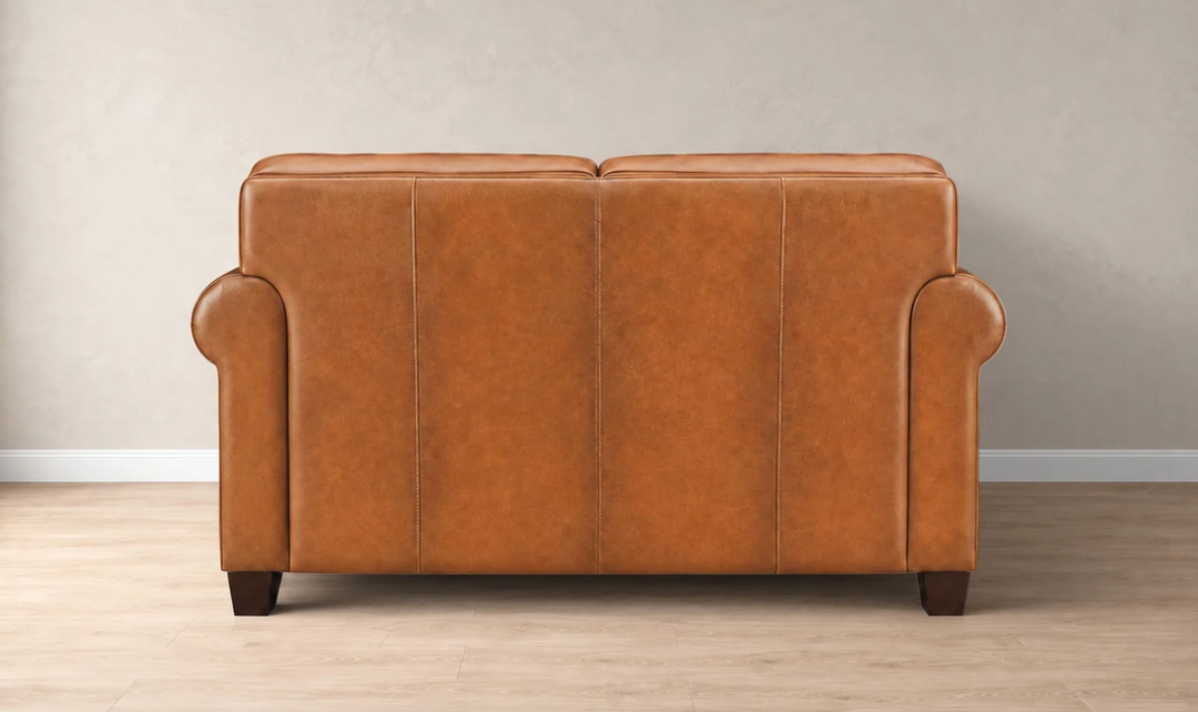Hydeline Cimmaron Leather Upholstered Loveseat With Rolled Arms - Jennifer Furniture