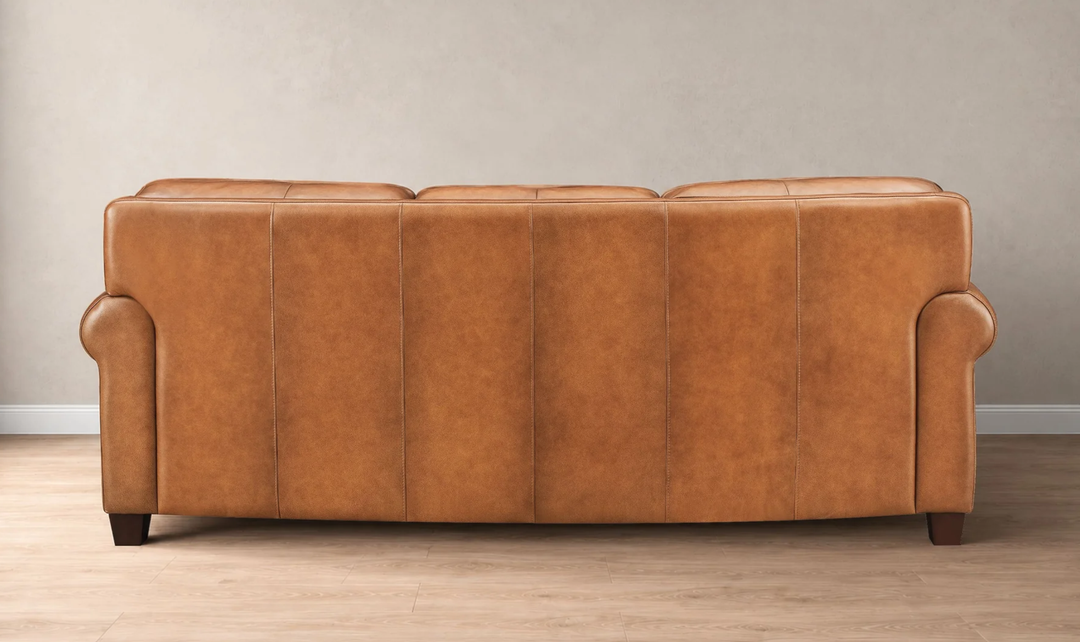 Hydeline Cimmaron Leather Upholstered Sofa With Rolled Arms - Jennifer Furniture