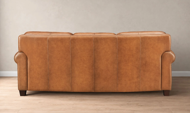 Hydeline Cimmaron Leather Upholstered Sofa With Rolled Arms - Jennifer Furniture