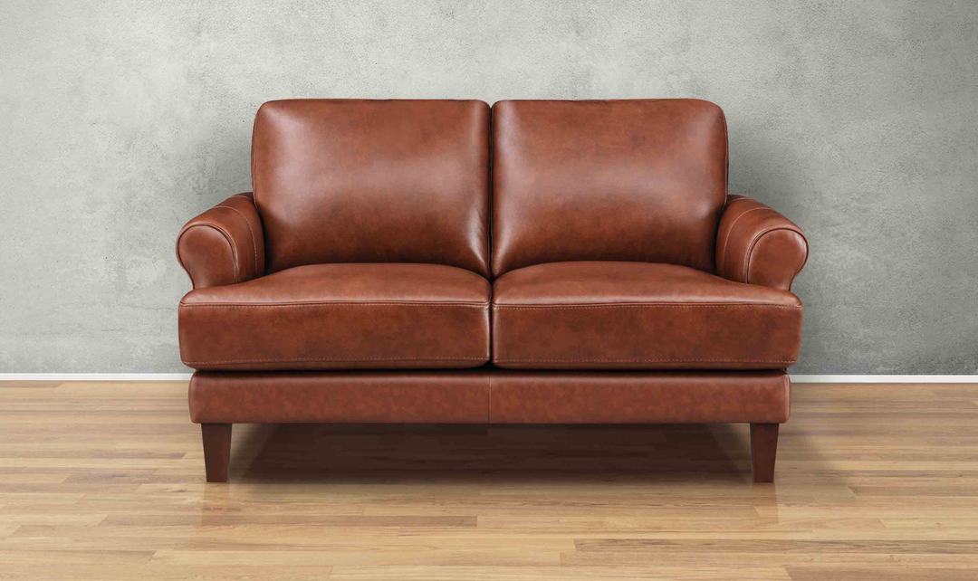 Hydeline Dawn Leather Upholstered Loveseat With Zip Cover -Jennifer Furniture