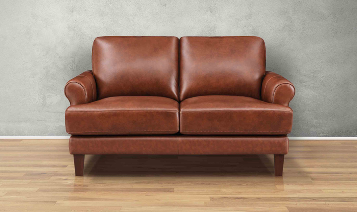 Hydeline Dawn Leather Upholstered Loveseat With Zip Cover -Jennifer Furniture