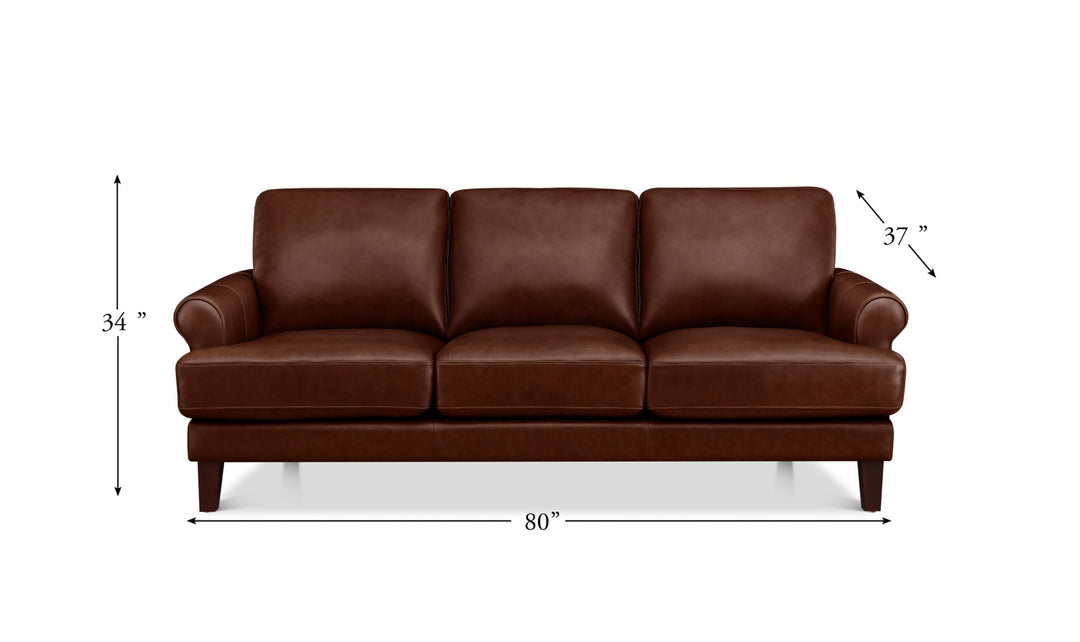 Hydeline Dawn Leather Upholstered Sofa With Zip Cover-Jenniferfurniture