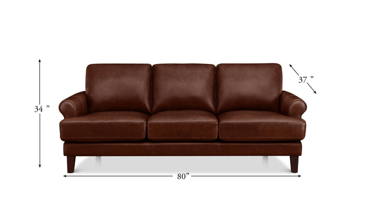 Hydeline Dawn Leather Upholstered Sofa With Zip Cover-Jenniferfurniture