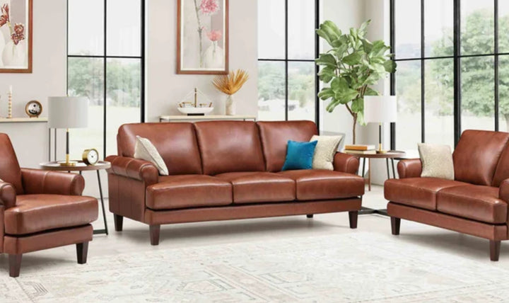 Hydeline Dawn Leather Upholstered Sofa With Zip Cover-Jenniferfurniture