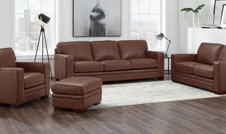 Hydeline Dillon 3-Seater Waxy Pull-up Leather Sofa in Brown-JenniferFurniture
