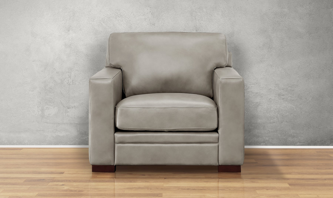 Dillon Waxy Pull-up Leather Chair WIth Track in Brown-Jennifer